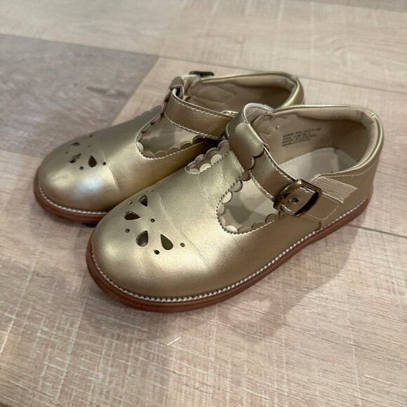 FELIX & FLORA GIRLS GOLD MARY JANE SHOES SIZE 11 - Picture 3 of 8